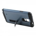 Wholesale Samsung Galaxy Note 4 Slim Fit Armor Hybrid Kickstand (Navy Blue)